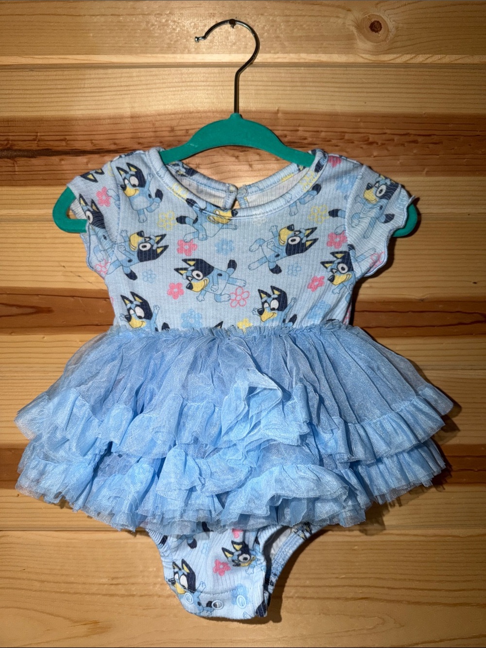 Bluey Baby Tutu Onesie with Cartoon Puppy Print